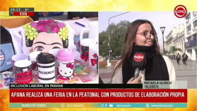 APANA mostr&oacute; los productos elaborados por sus talleres en Plaza 1&deg; de Mayo de Paran&aacute;